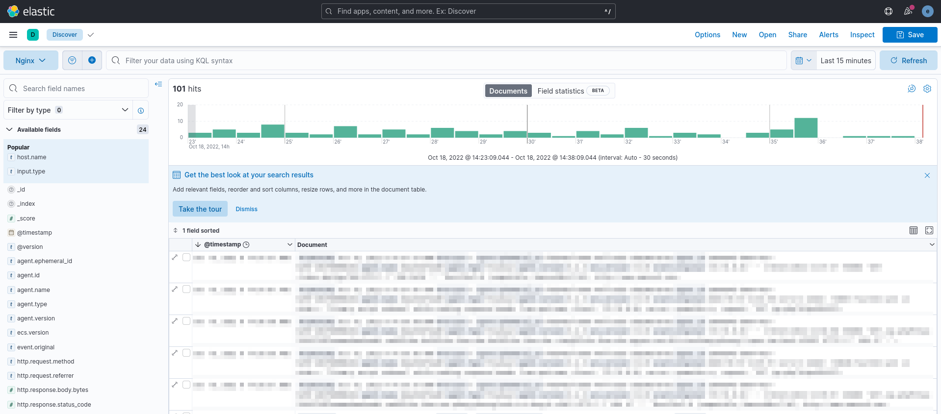 Kibana data view